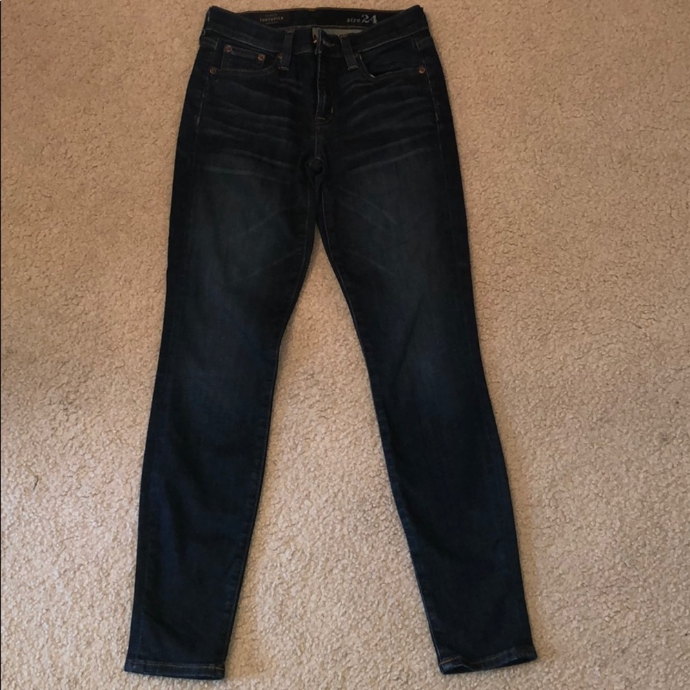 J. Crew Dark-Wash Toothpick Jeans SIZE 24.